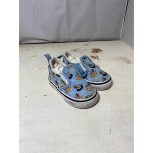 Vans Blue Sharks Low Top Sneakers Shoes Youth Toddler Size 4.5